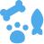 bone paw fish icon